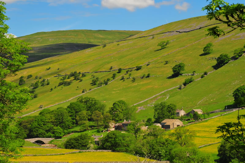 View looking across at Yockenthwaite Farm on a summers day!