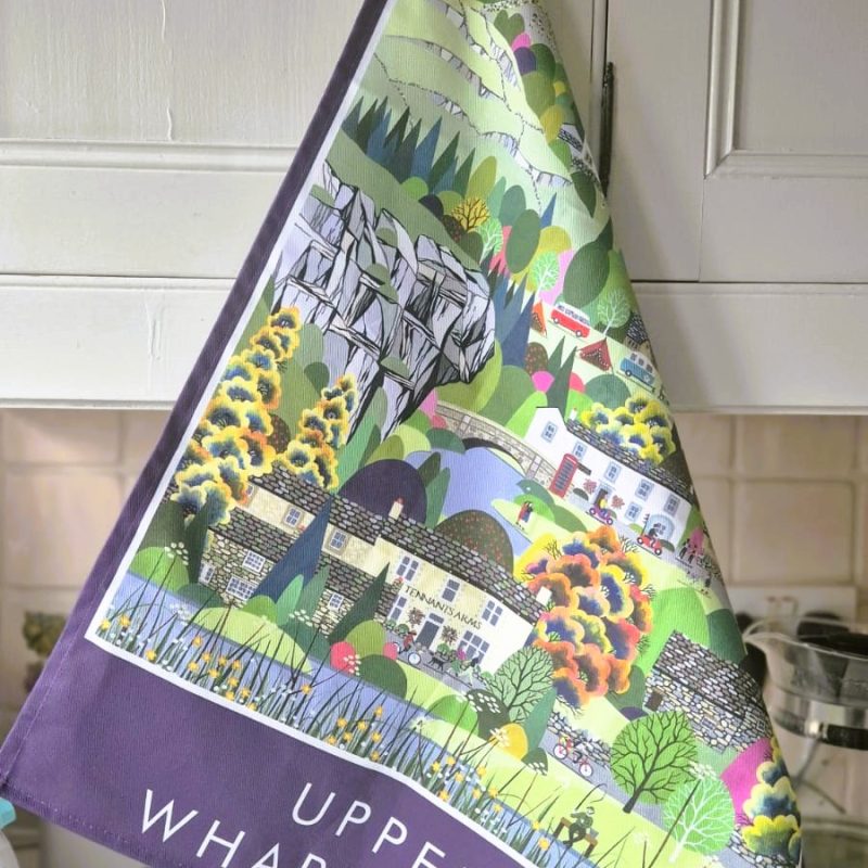 Upper Wharfedale Tea Towel by Linda Mellin Art