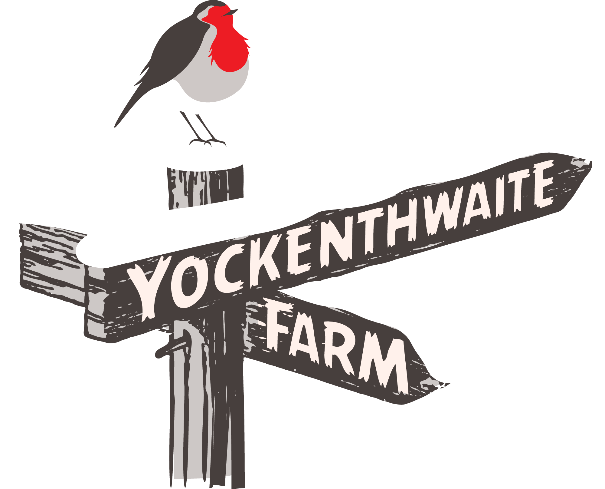 graphic yockenthwaite signpost with snow and robin wide